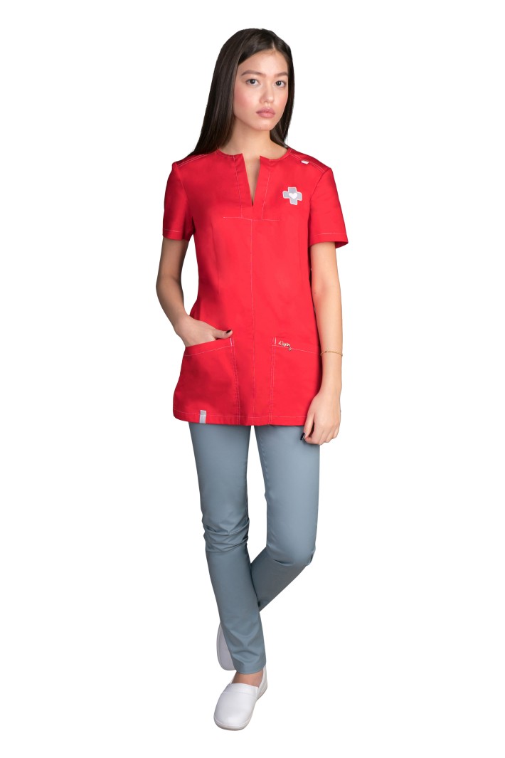 Куртка 16-1634 Красная с шелкографией Health Care 